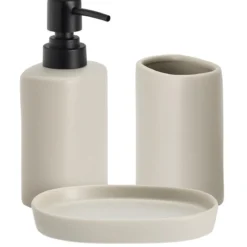 Zestaw łazienkowy PLY, ceramiczny dozownik, kubek i taca