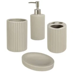 Zestaw ceramicznych akcesoriów łazienkowych, 4 elementy