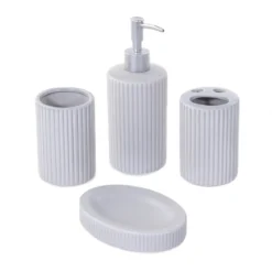 Zestaw ceramicznych akcesoriów łazienkowych, 4 elementy