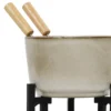 Zestaw do fondue serowego, rondelek z porcelany, 2 widelce