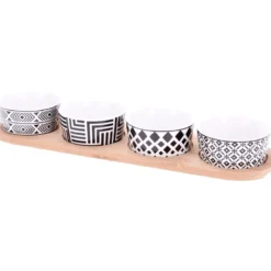 Zestaw do serwowania przekąsek, 4 miseczki, porcelana