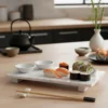 Zestaw do serwowania sushi ORIA dla 2 osób, 9 elementów, taca z marmuru