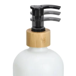 Zestaw dozowników na płyn i mydło z bambusową podstawką, 2 x 500 ml