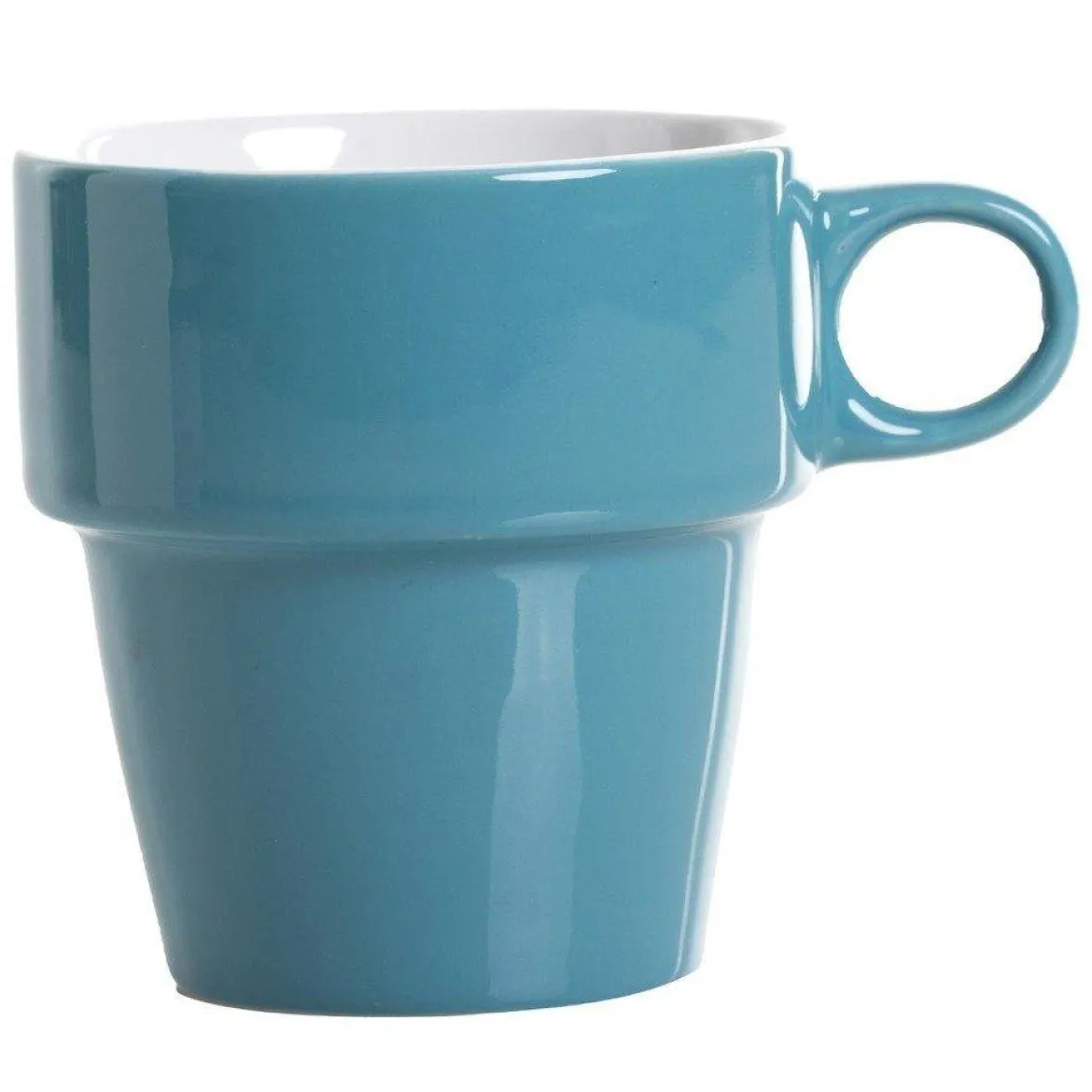 Zestaw 6 kolorowych filiżanek do cappuccino + metalowy stojak