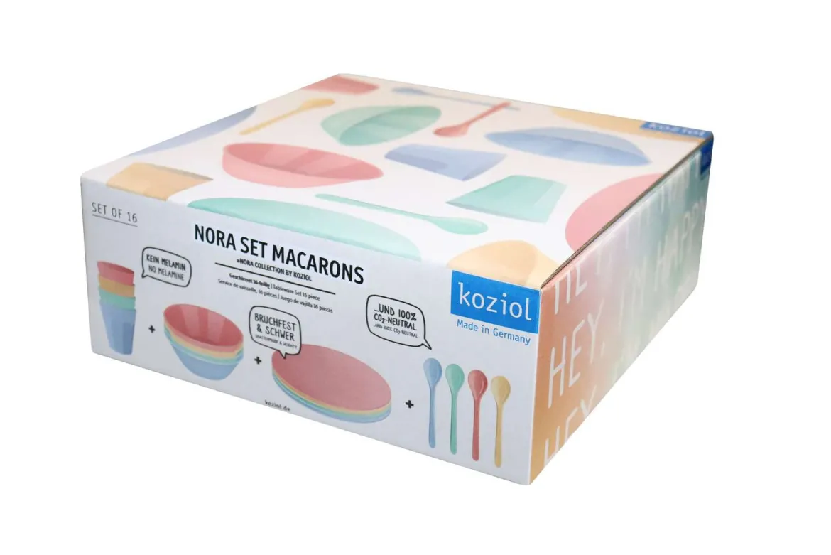 Zestaw naczyń turystycznych NORA MACARONS, 16-częściowy, KOZIOL
