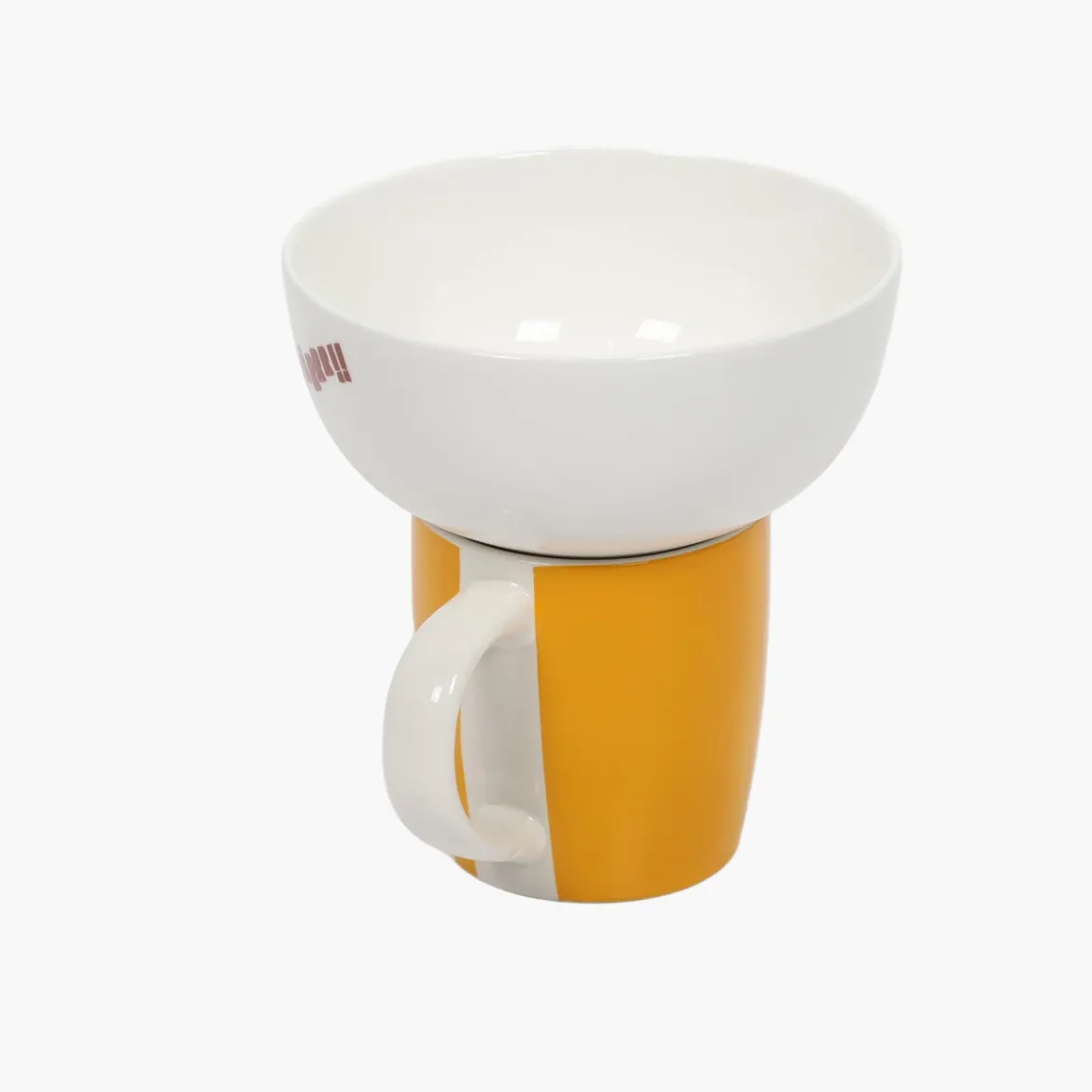 Zestaw prezentowy dla dziecka: miska i kubek z porcelany, 600 ml + 360 ml