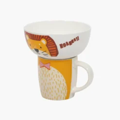 Zestaw prezentowy dla dziecka: miska i kubek z porcelany, 600 ml + 360 ml