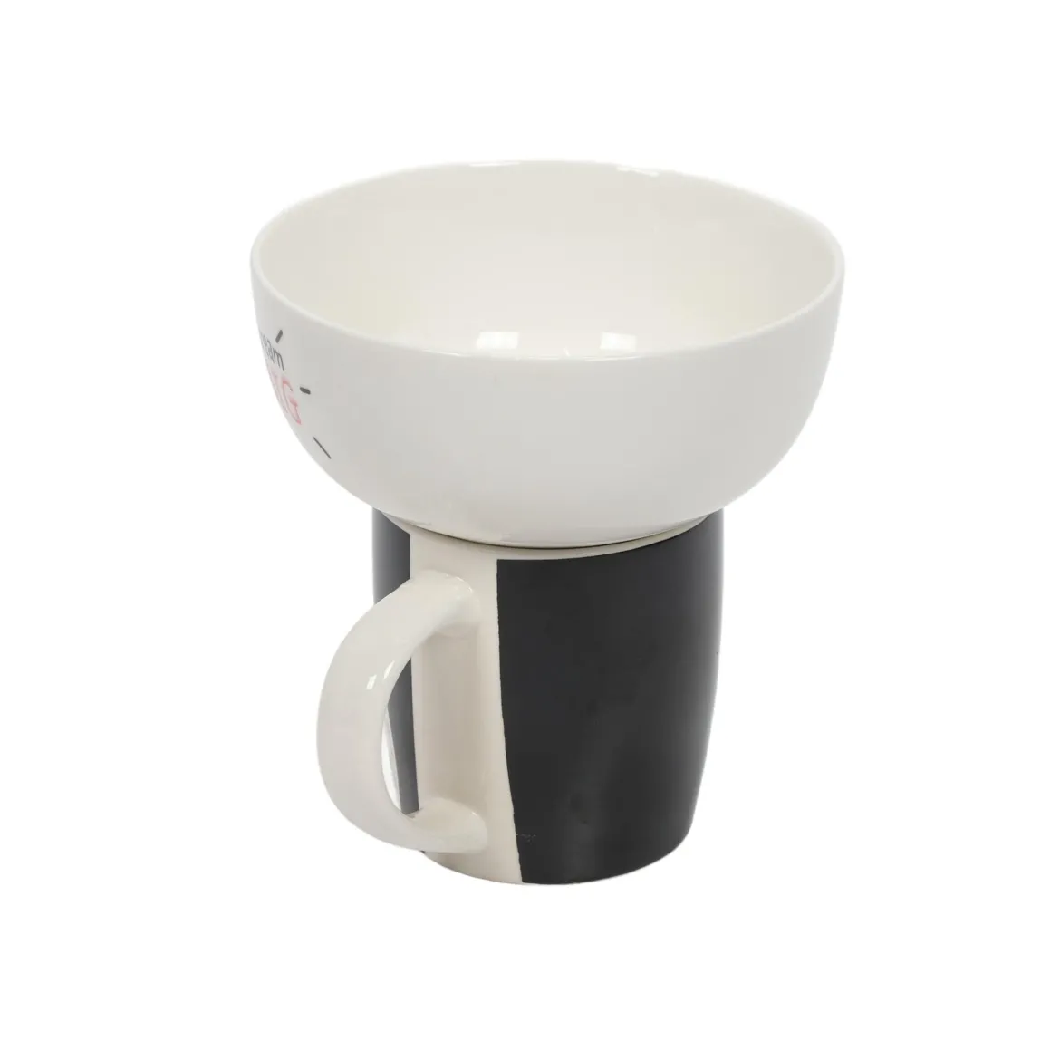 Zestaw prezentowy dla dziecka: miska i kubek z porcelany, 600 ml + 360 ml