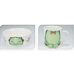 Zestaw prezentowy dla dziecka: miska i kubek z porcelany, 600 ml + 360 ml
