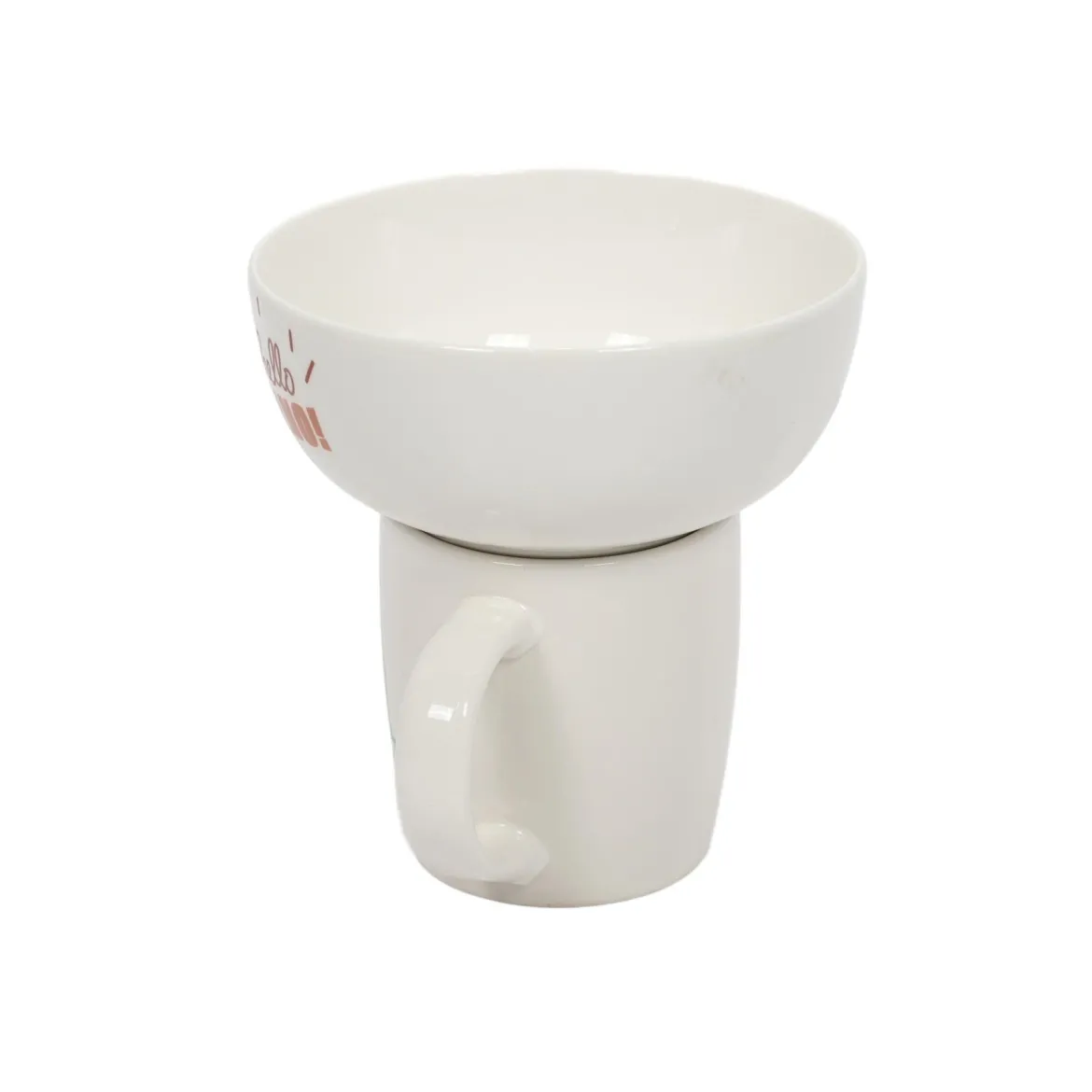 Zestaw prezentowy dla dziecka: miska i kubek z porcelany, 600 ml + 360 ml