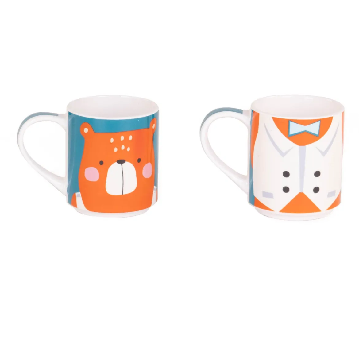 Zestaw prezentowy: 2 kubki porcelanowe dla dziecka, 2 x 265 ml