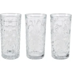 Zestaw 3 szklanek we wzory, 380 ml