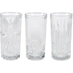Zestaw 3 szklanek we wzory, 380 ml