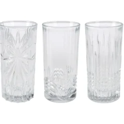 Zestaw 3 szklanek we wzory, 380 ml