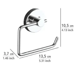 Zestaw: Uchwyt na papier toaletowy MILAZZO, Vacuum-Loc + Dwa wieszaki na przyssawki Vacuum-Loc, WENKO