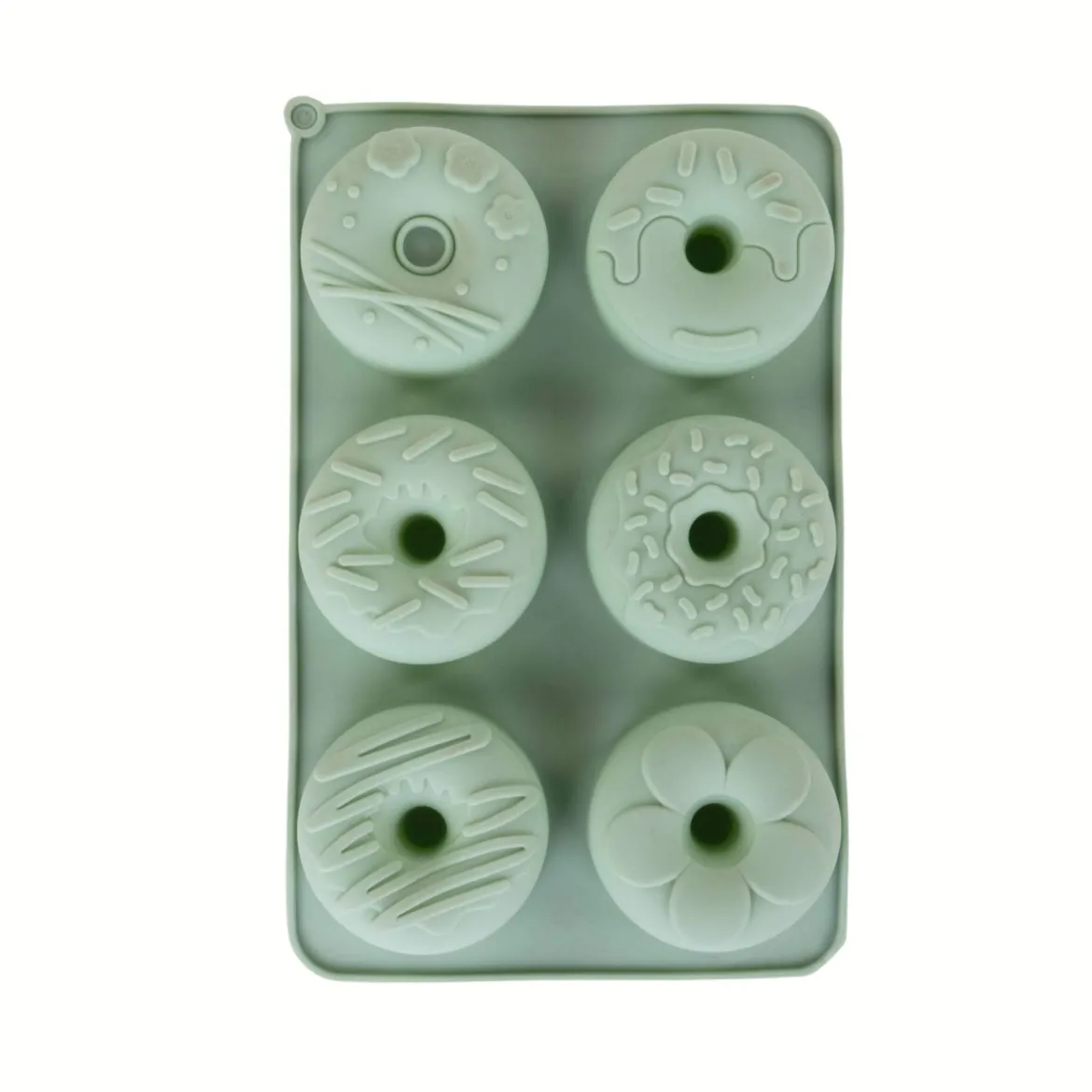Zielona silikonowa forma na muffiny, 27 x 17 cm