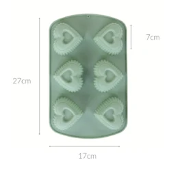 Zielona silikonowa forma na muffiny, 27 x 17 cm