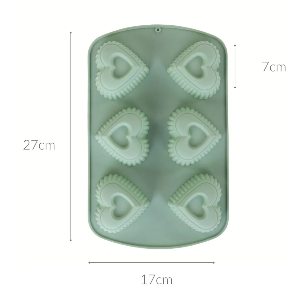 Zielona silikonowa forma na muffiny, 27 x 17 cm